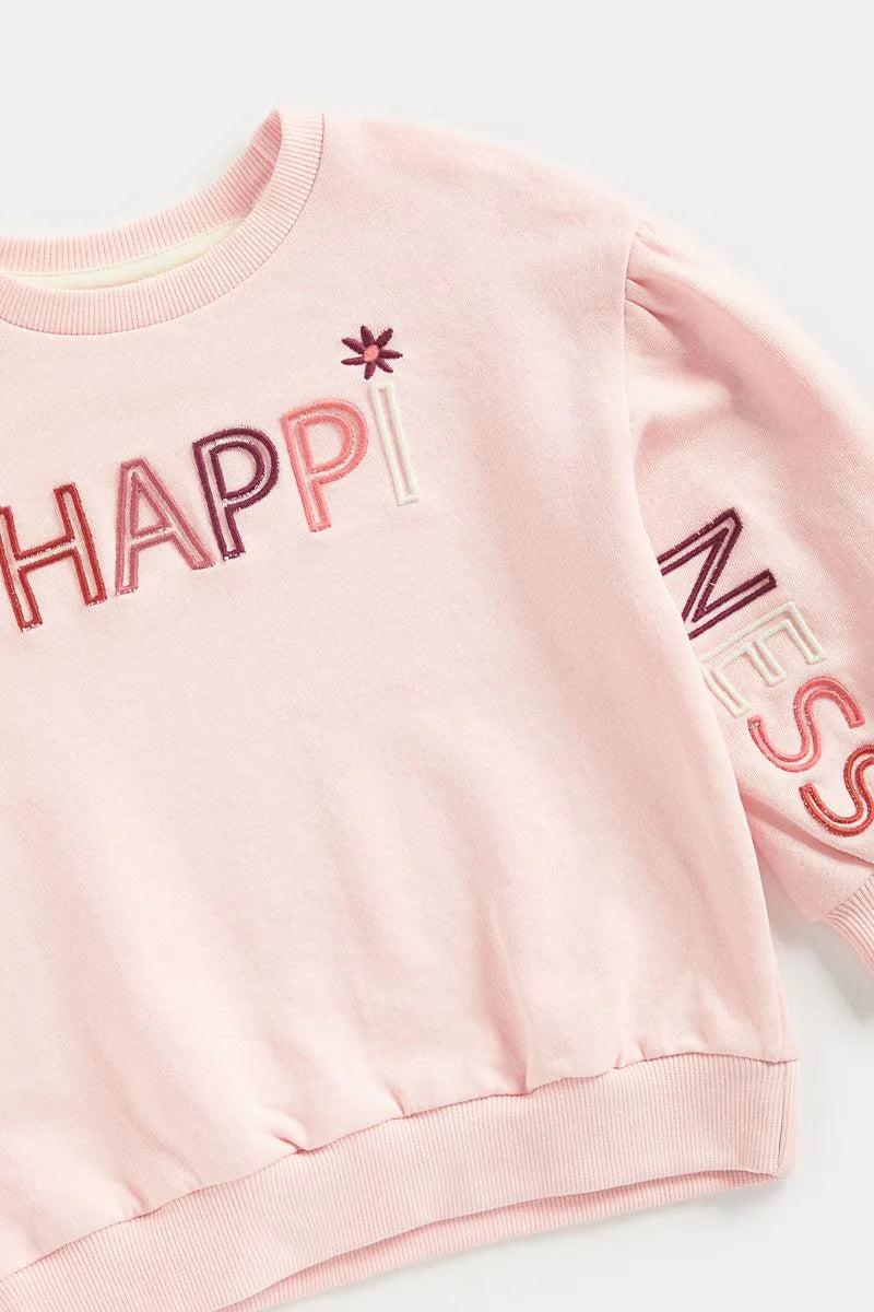 Pink Sweat Top And Shorts Set