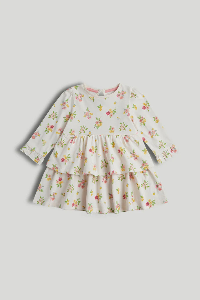 Floral Tiered Cotton Jersey Dress