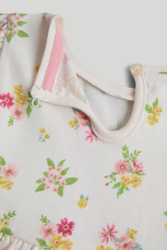 Floral Tiered Cotton Jersey Dress