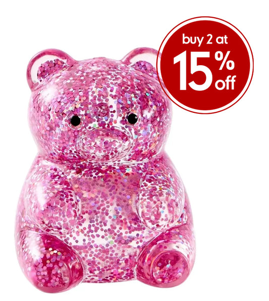 J'adore Glitter Squeezy Bear - Pink