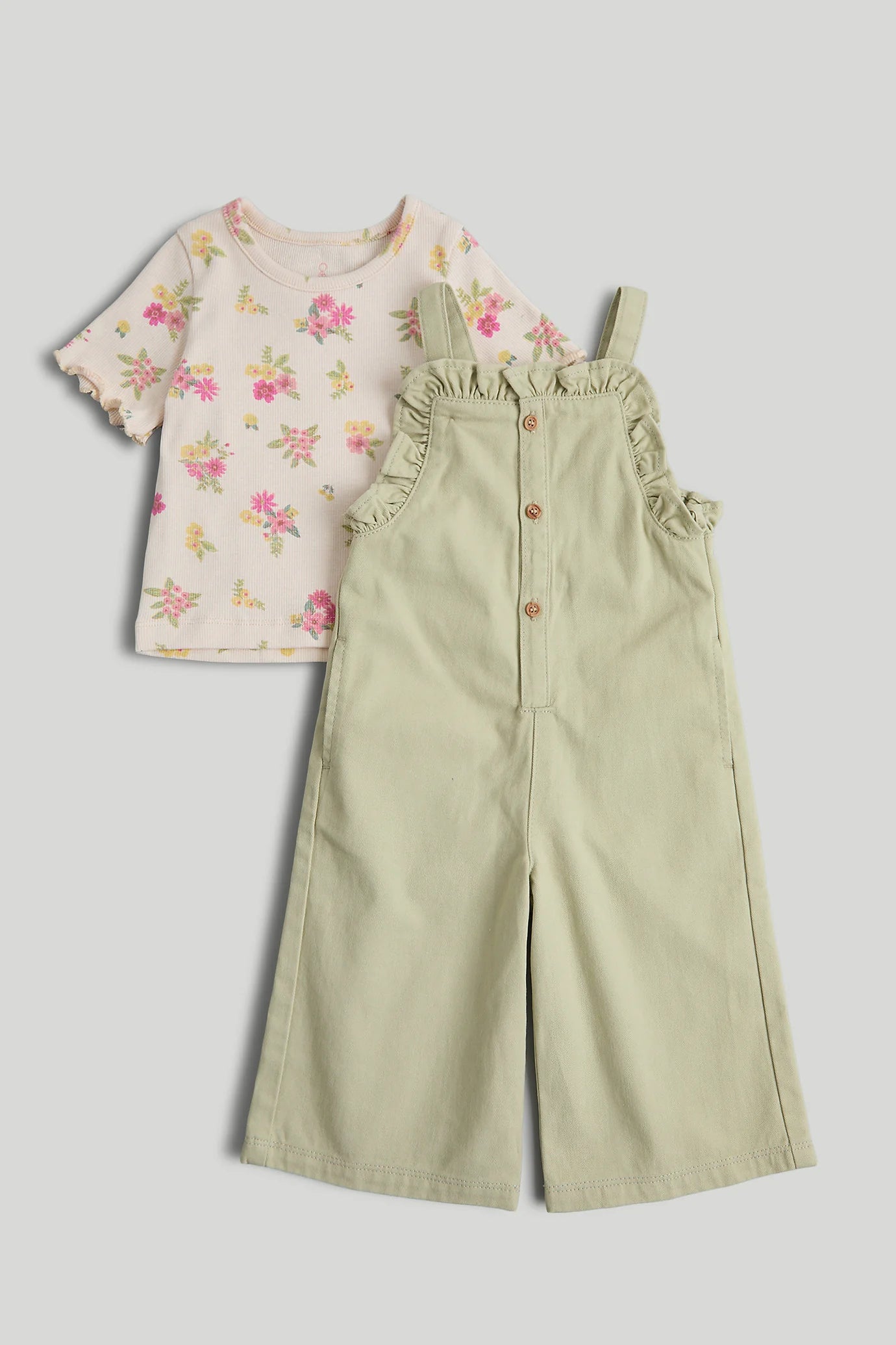 Green Dungarees and T-Shirt Set