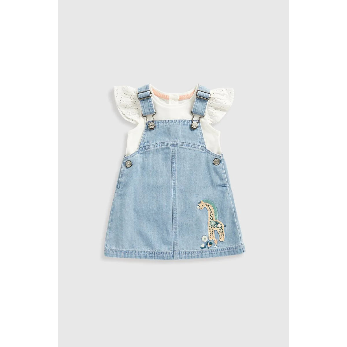 Denim Pinny Dress and T-Shirt Set