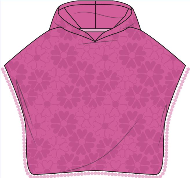 MG SWIM EMBOSSED FLORAL PONCHO