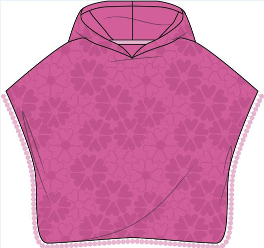 MG SWIM EMBOSSED FLORAL PONCHO