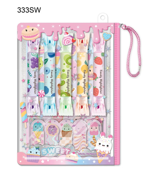 Scented Dual Fun Highlighter & Sticky Note Pack