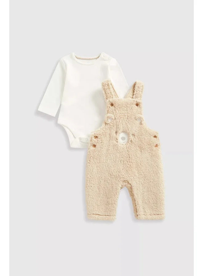 Fleece Dungarees and Bodysuit Set
