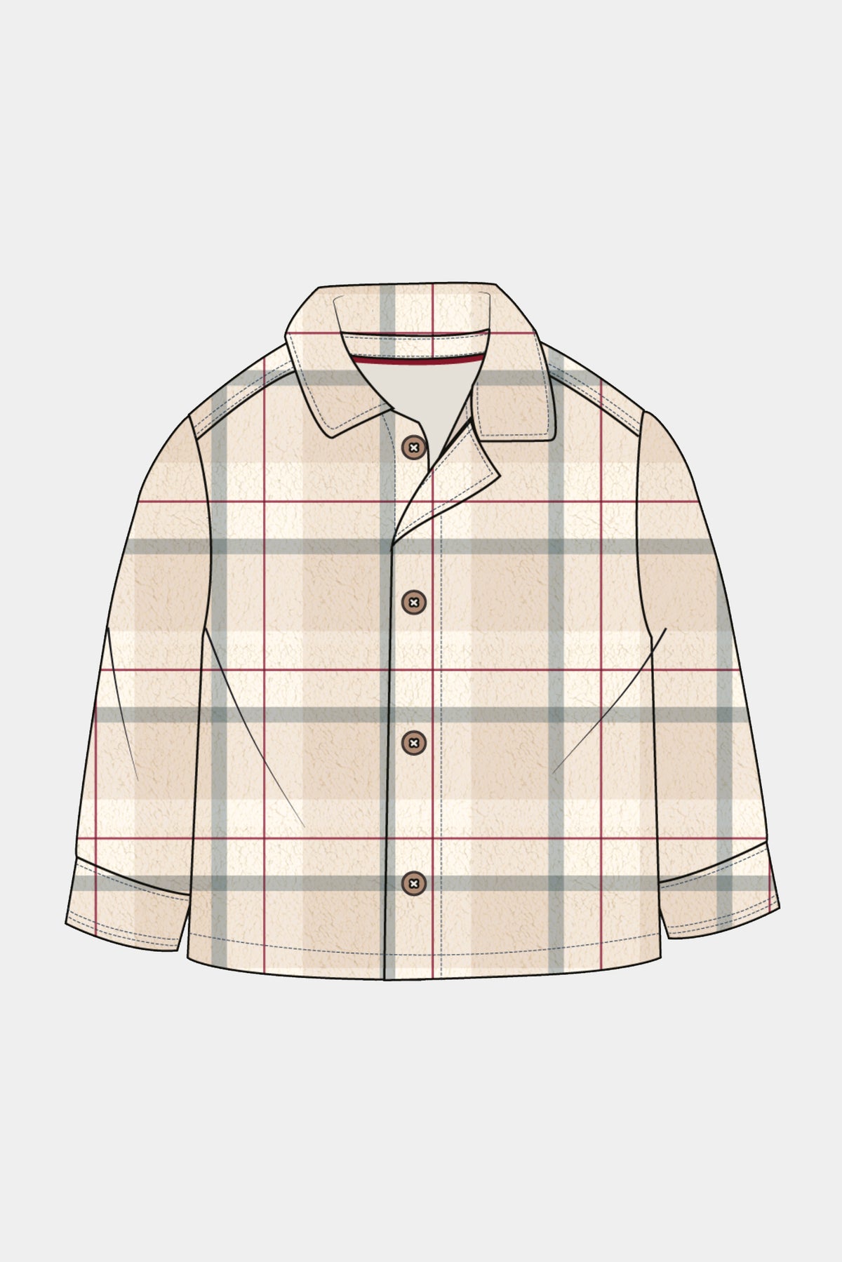Checked Borg Shacket