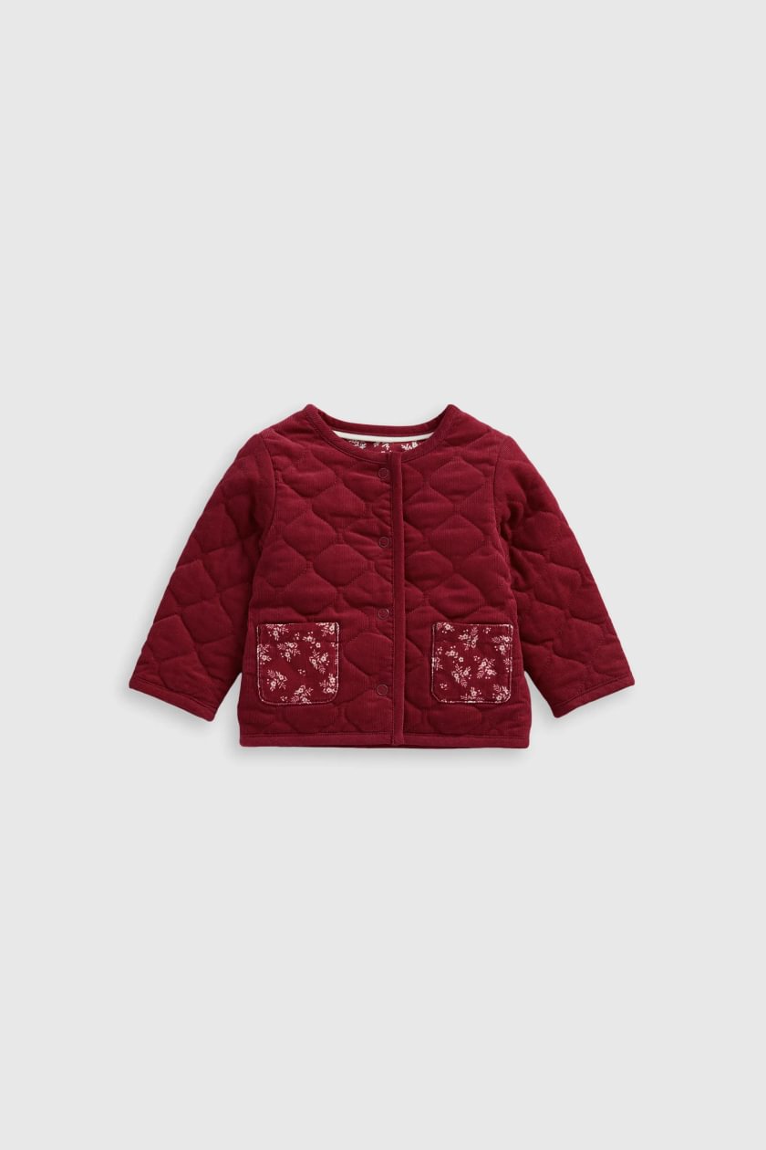 Berry Quilted Cord Jacket