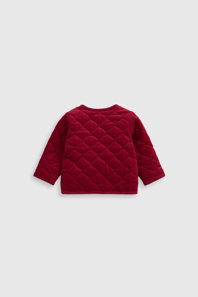 Berry Quilted Cord Jacket