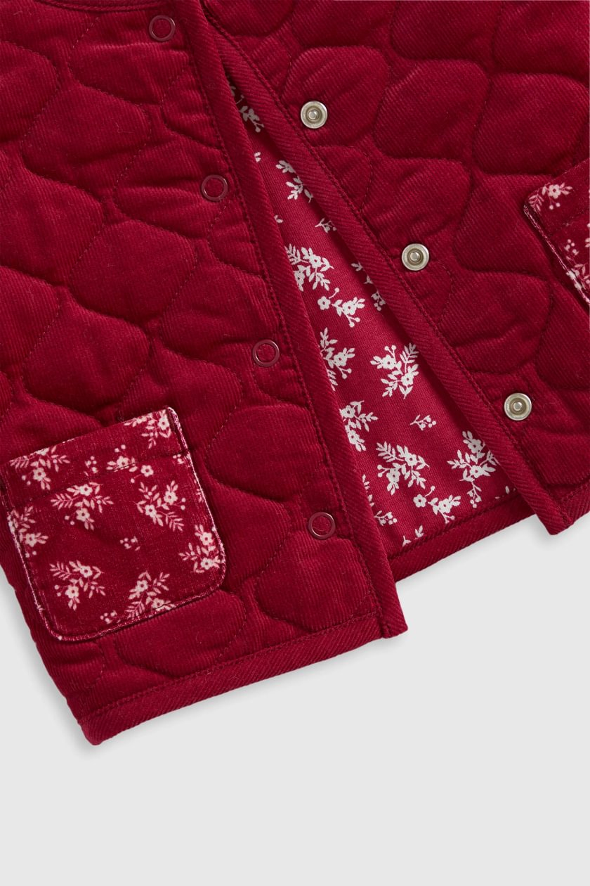 Berry Quilted Cord Jacket
