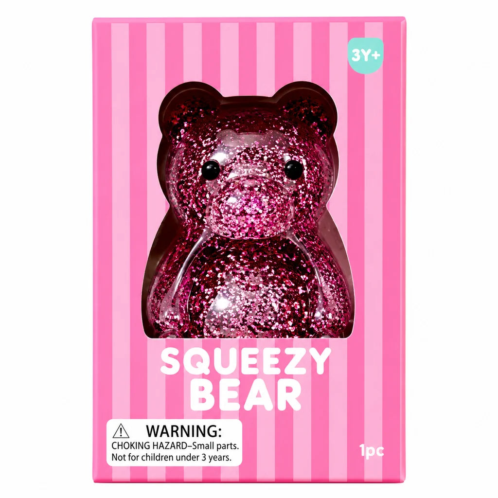 J'adore Glitter Squeezy Bear - Pink