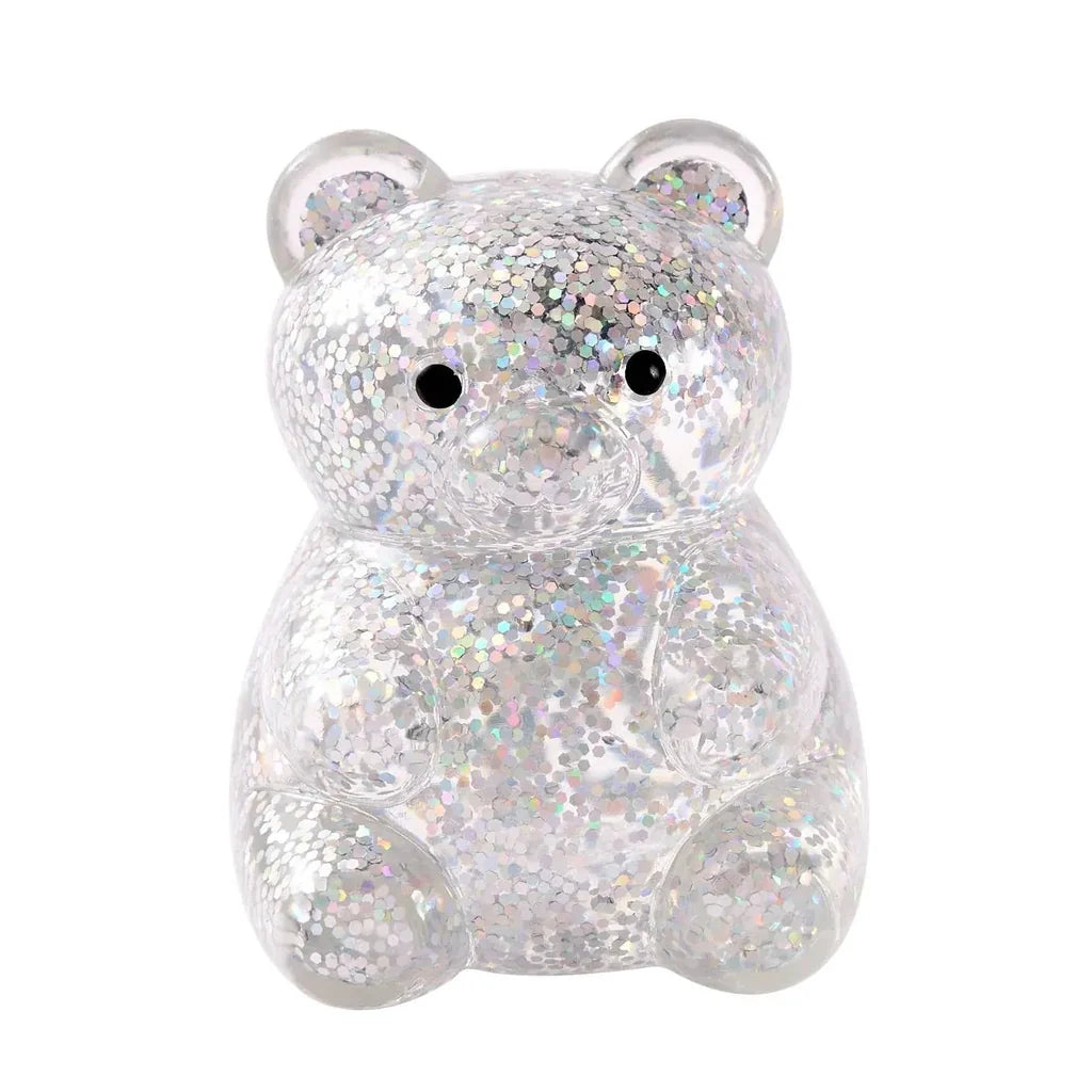 J'adore Glitter Squeezy Bear - Silver