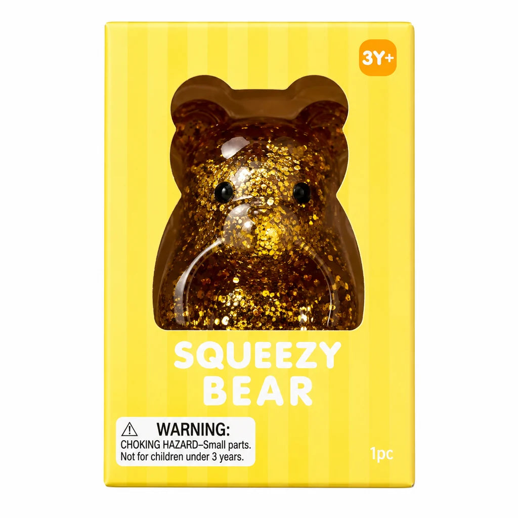 J'adore Glitter Squeezy Bear - Yellow