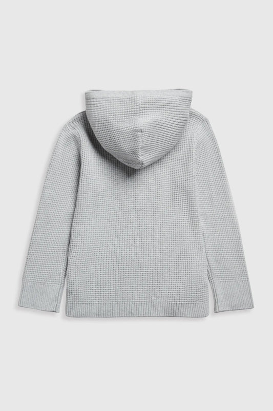 Grey Knitted Hoodie
