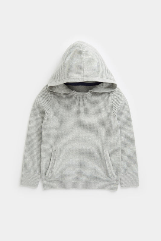Grey Knitted Hoodie