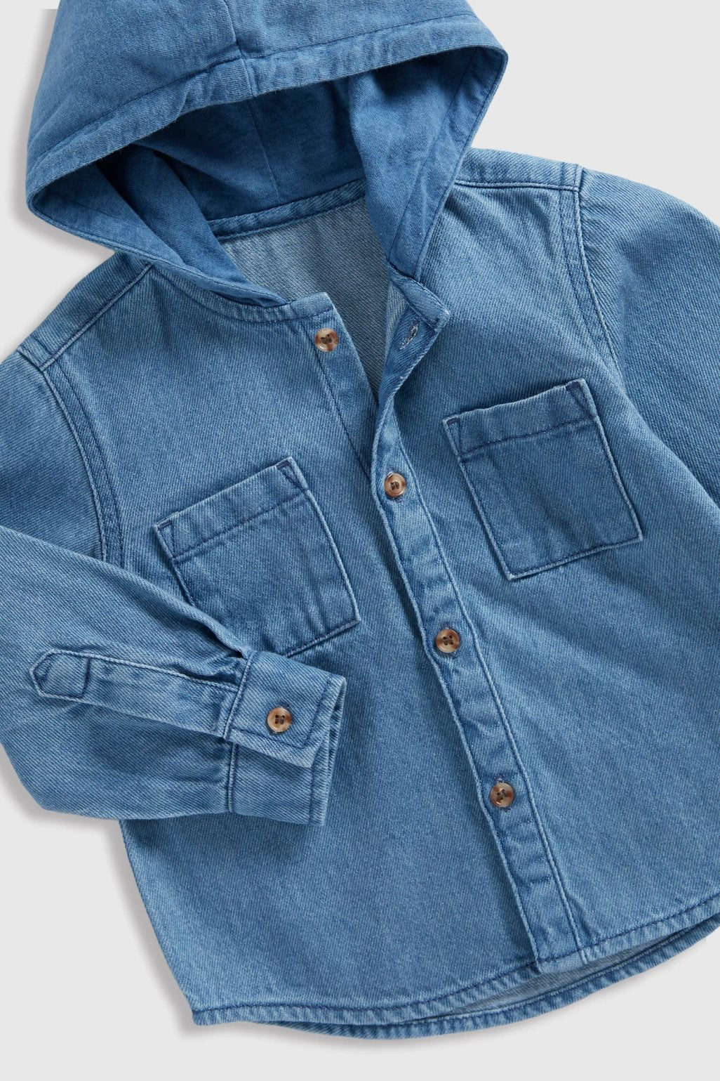 Denim Hooded Shirt