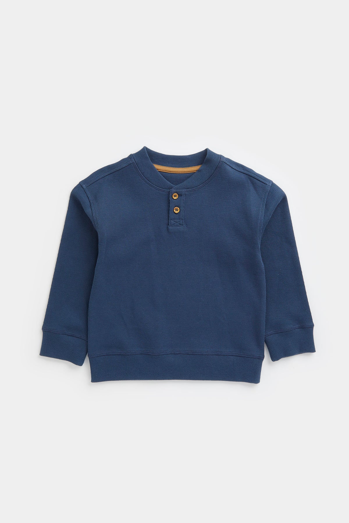 Navy Blue Henley Sweatshirt