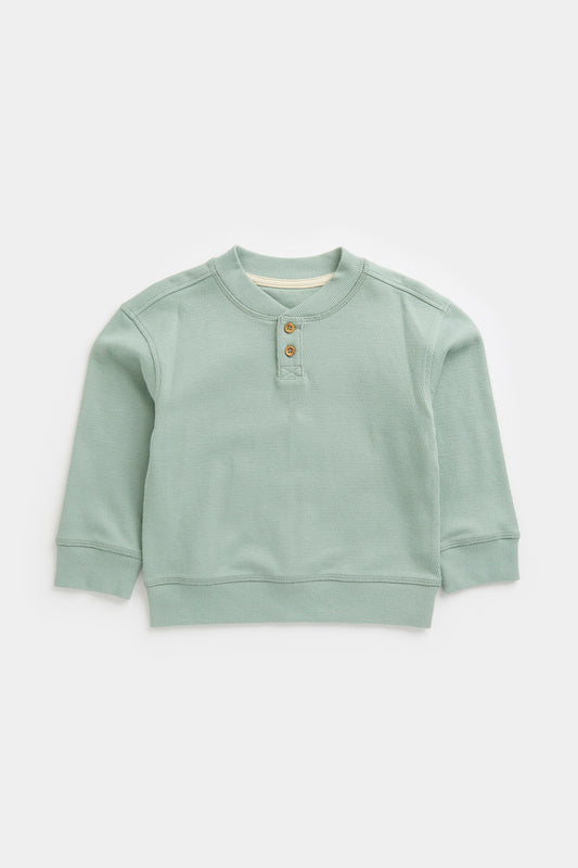 Mineral Blue Henley Sweatshirt