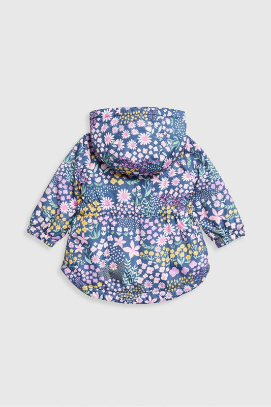 Navy Floral Mac Coat