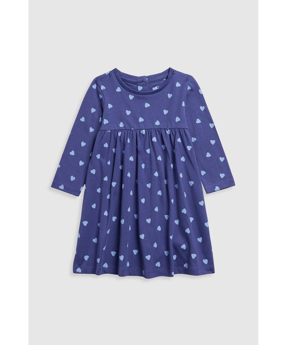 Navy Heart Jersey Dress