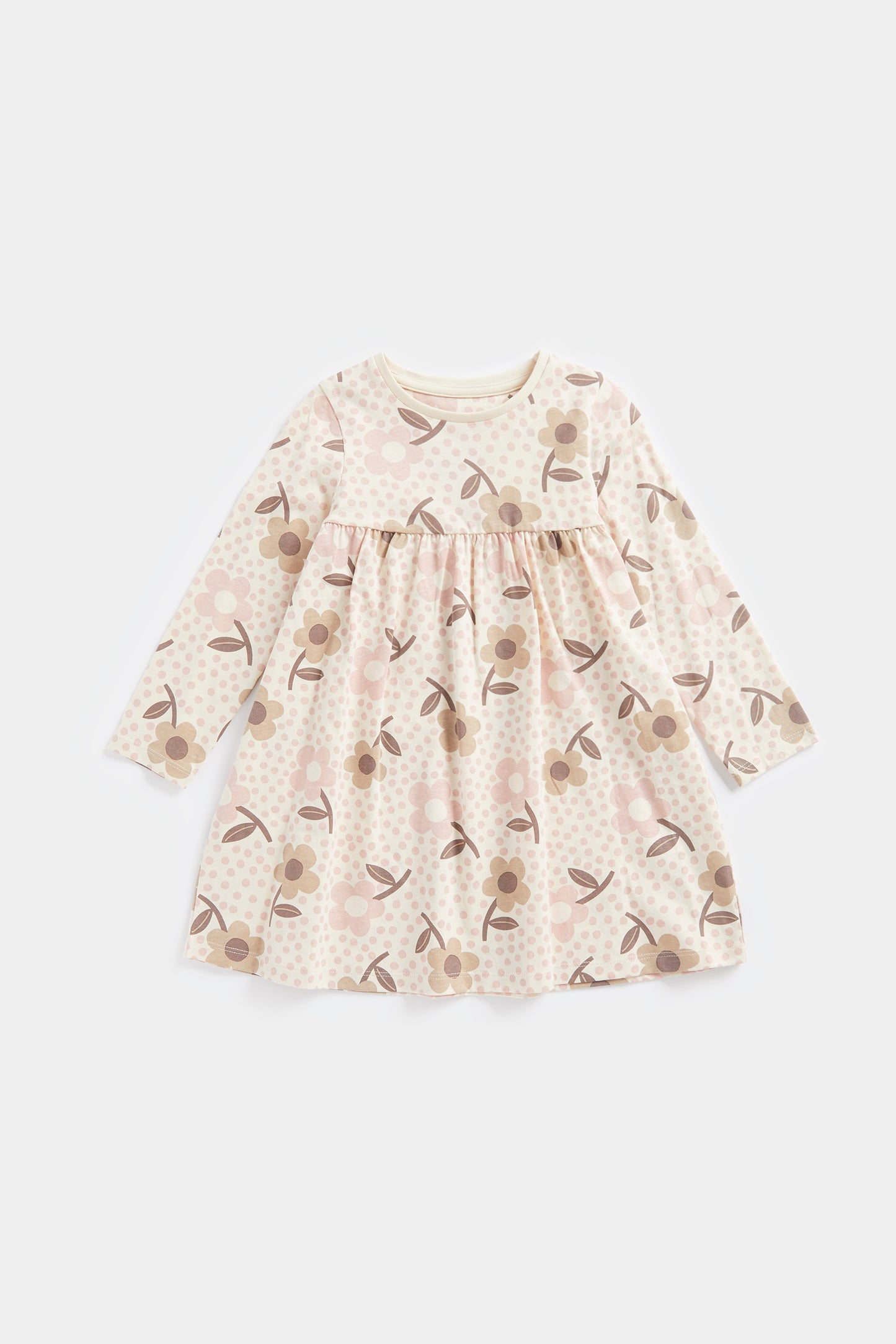 Natural Floral Jersey Dress