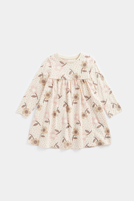 Natural Floral Jersey Dress