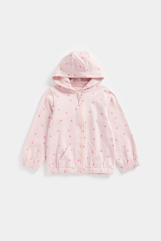 Pink Spot Zip-Up Hoodie