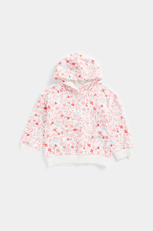 White Floral Hoodie