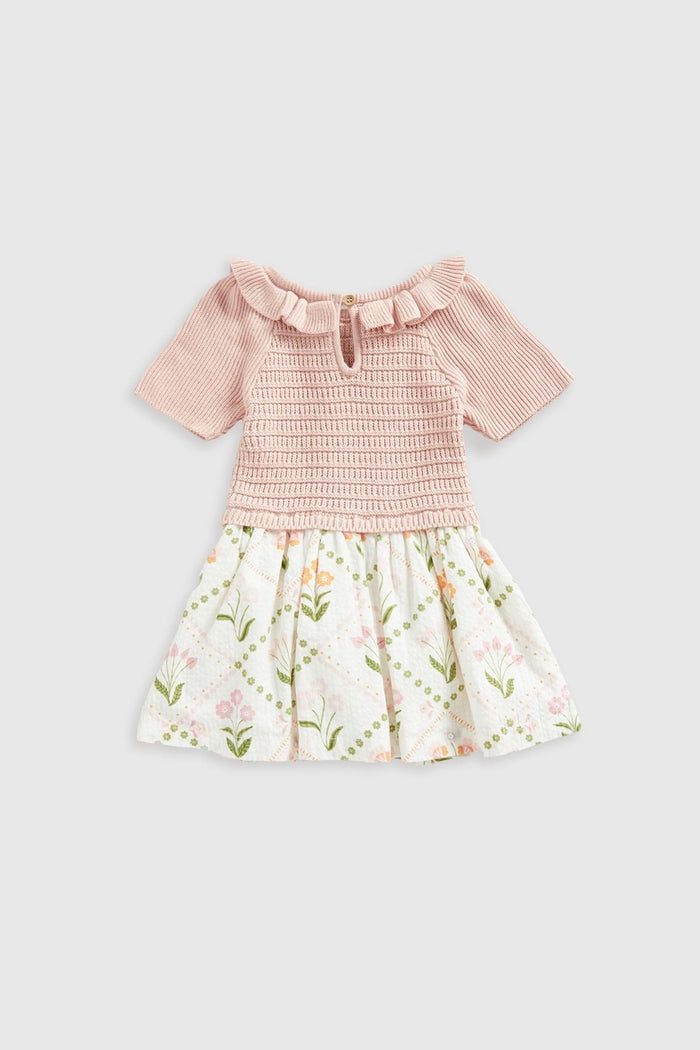 Pink and Print Twofer Dress
