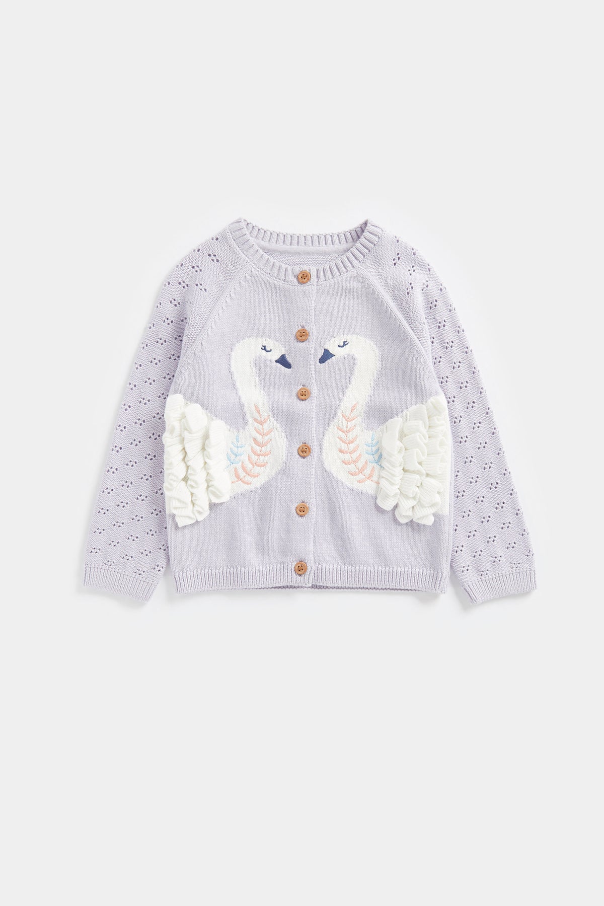 Lilac Swan Knitted Cardigan