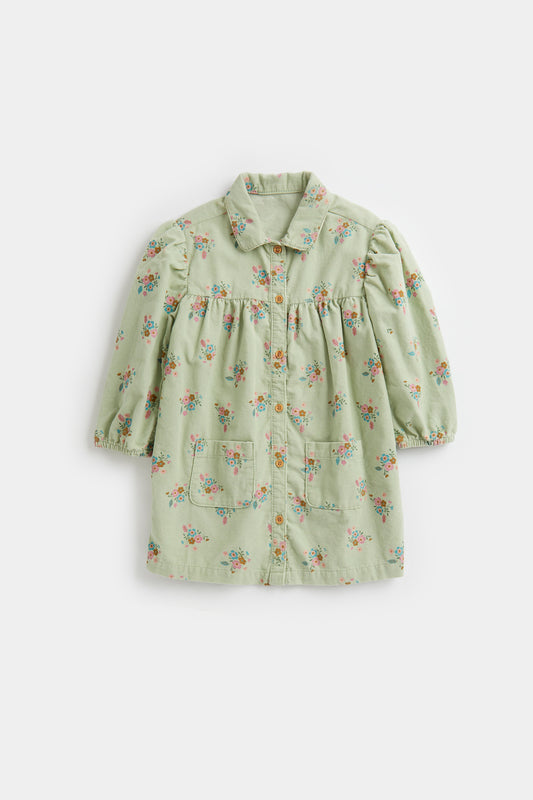 Green Cord Shirt Dress