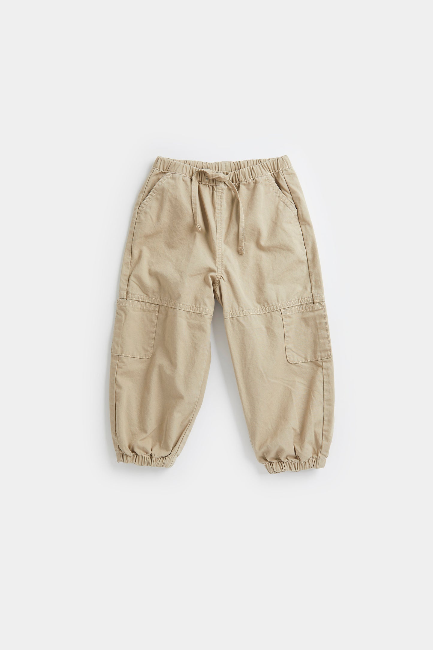 Beige Parachute Trousers