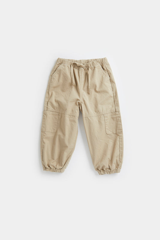 Beige Parachute Trousers