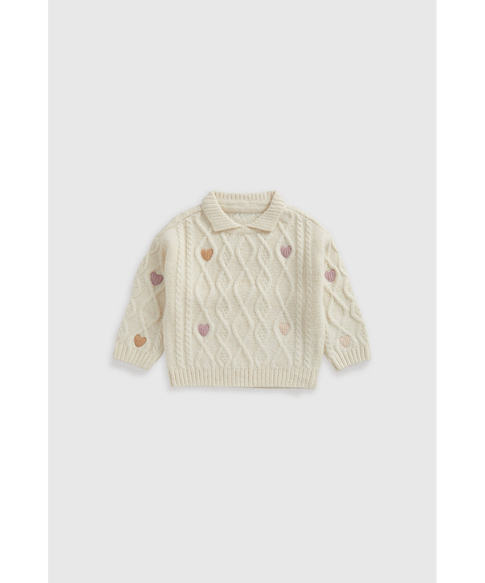 Embroidered Cable Knit Jumper