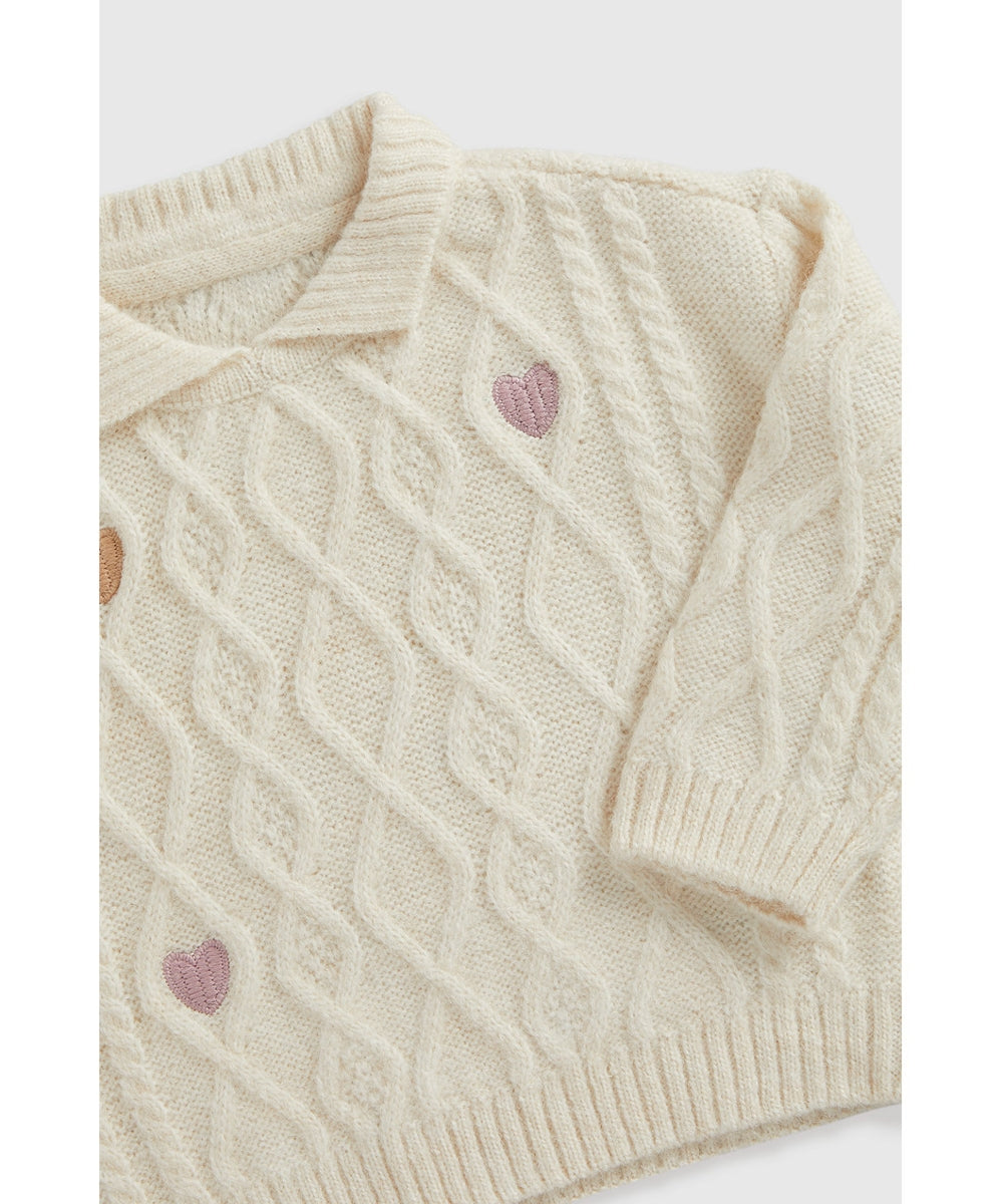 Embroidered Cable Knit Jumper