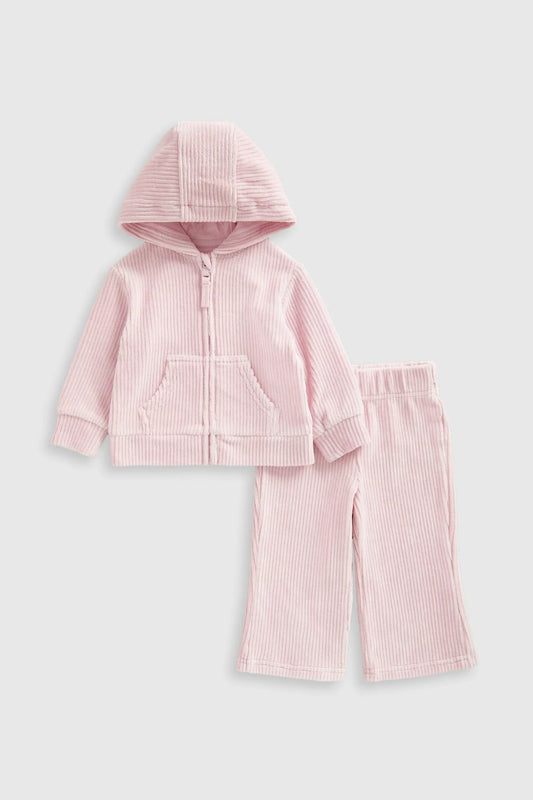 Lilac Ribbed Velour Jog Set