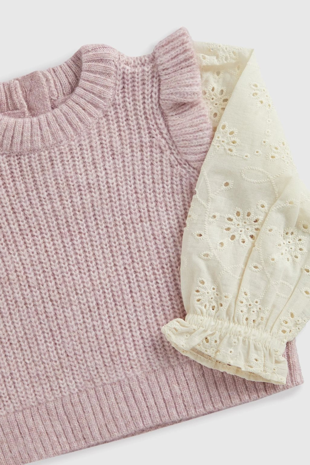 Pink Knitted and Woven Tank Top