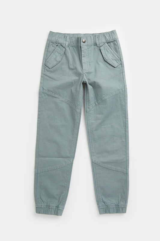Grey Slim-Fit Cargo Trousers