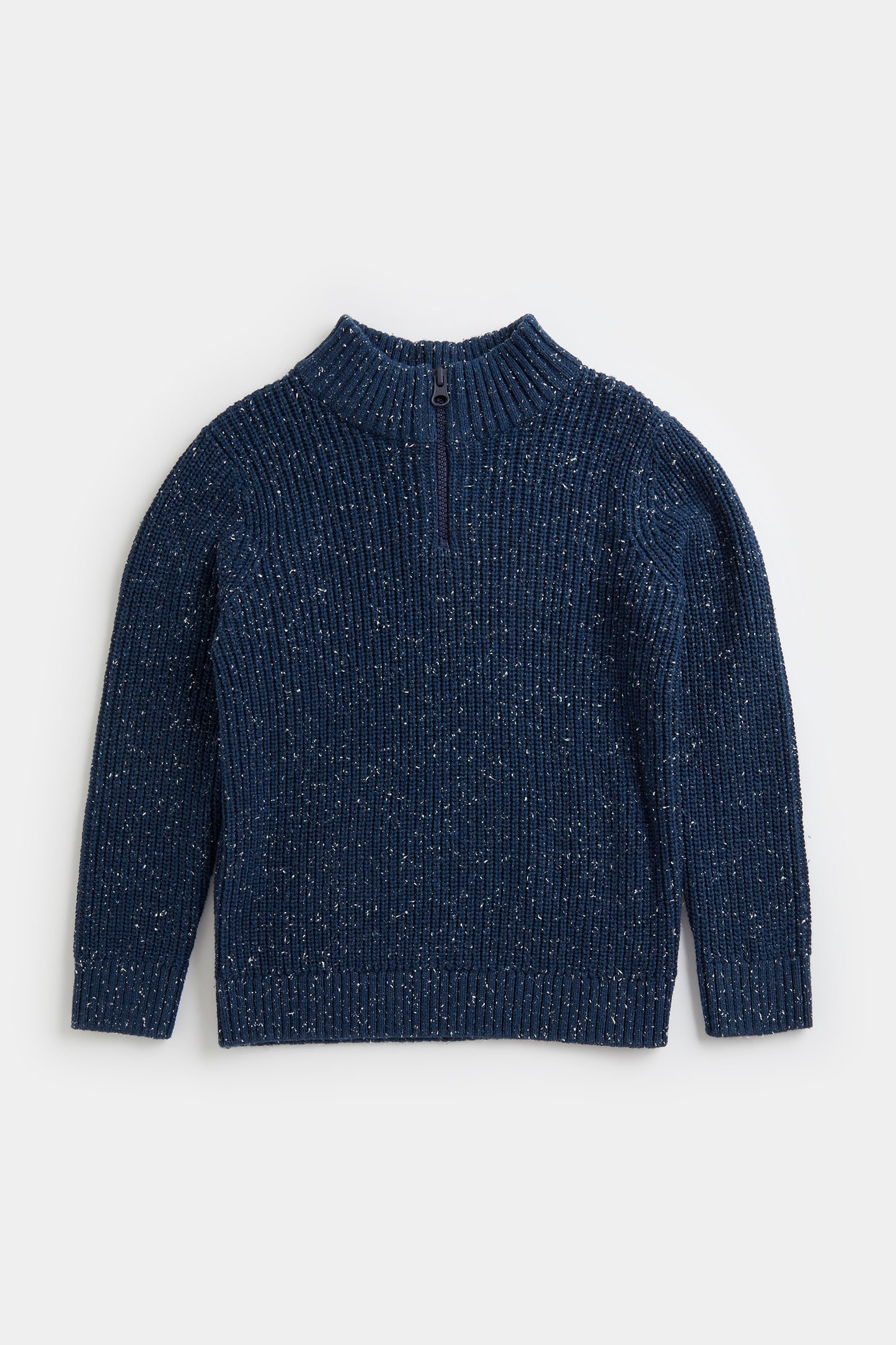 Navy Knitted Jumper with Zip