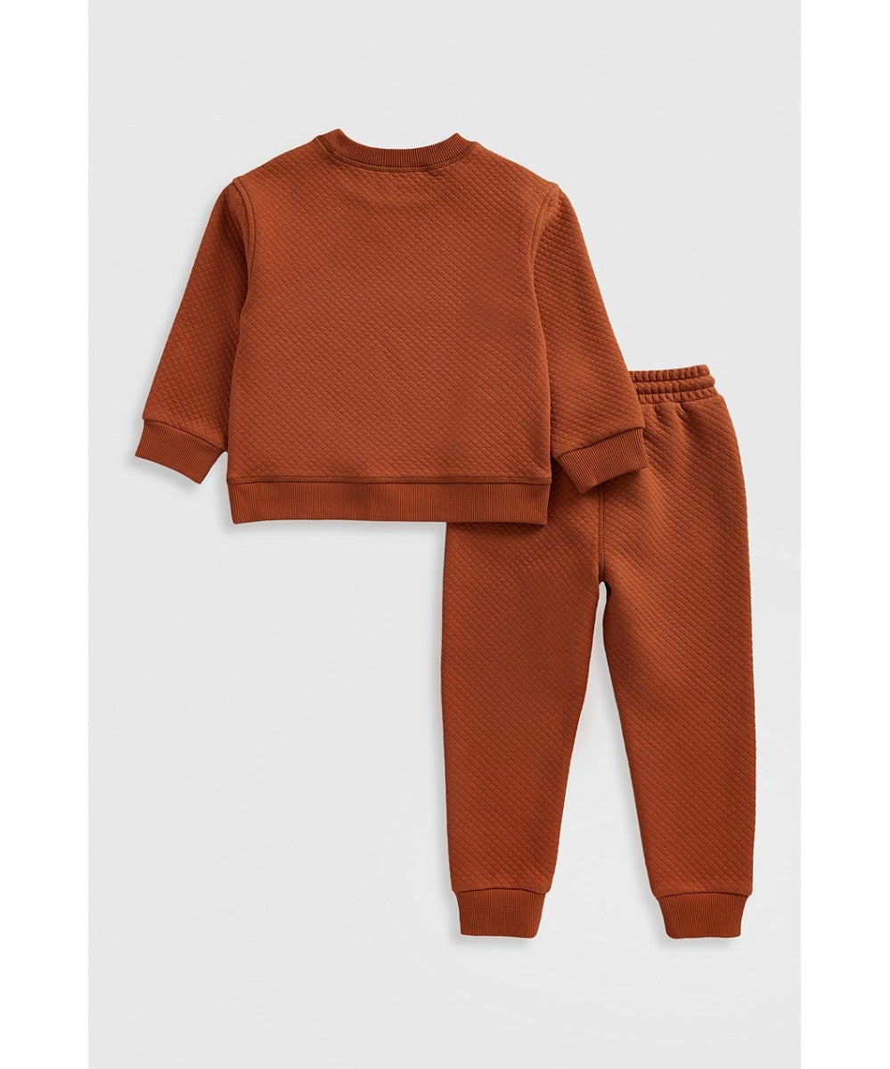 Orange Quilted Jog Set