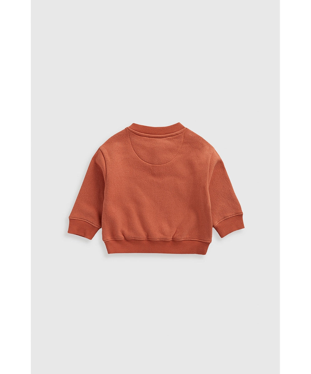 Orange Henley Sweat Top