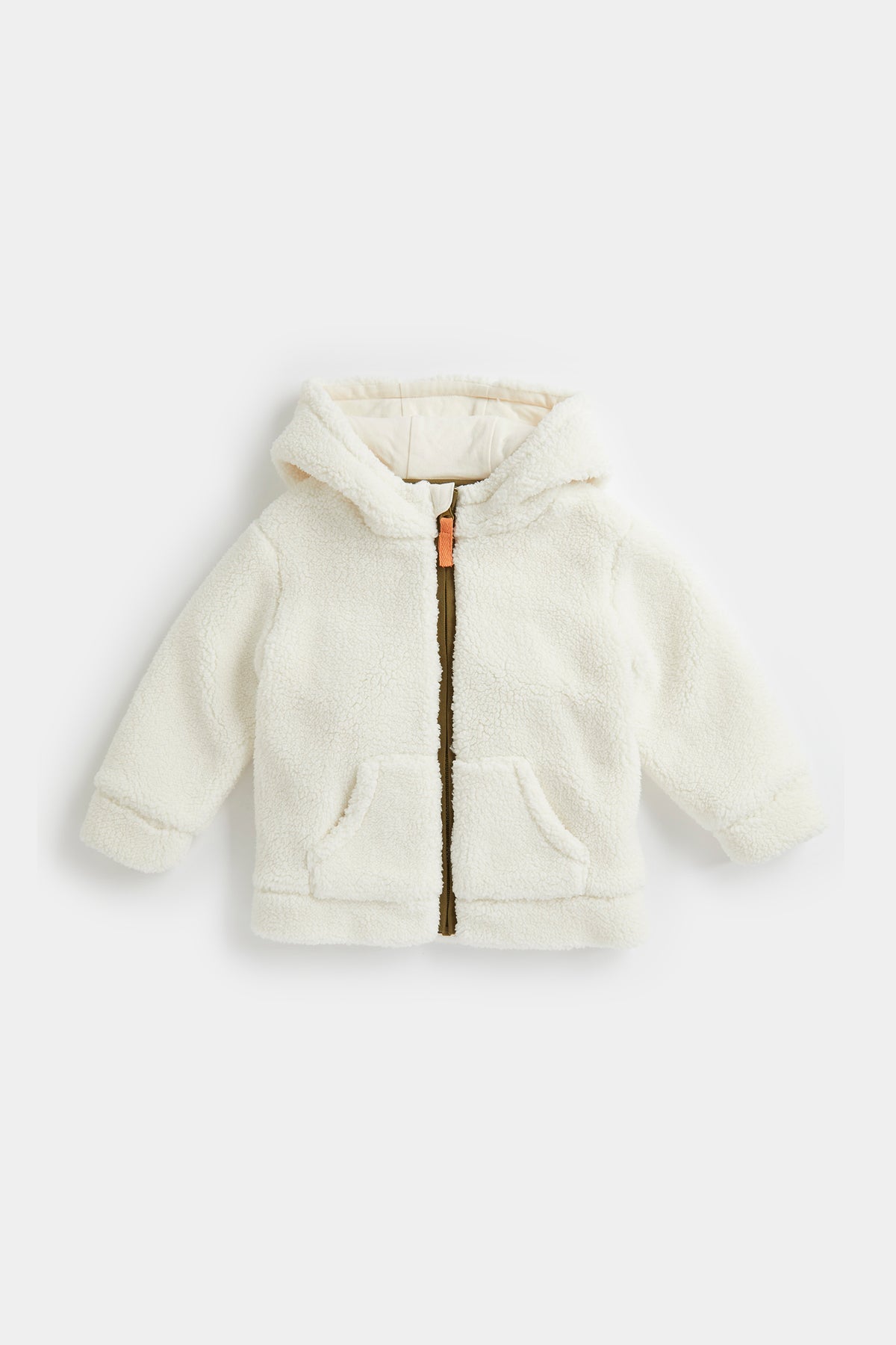 Cream Teddy Fleece Zip-Up Hoodie