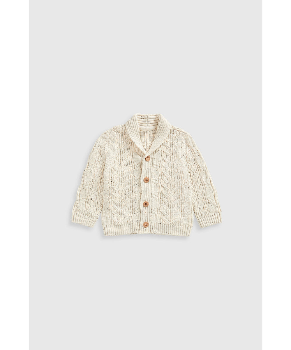 Oatmeal Cable-Knit Cardigan