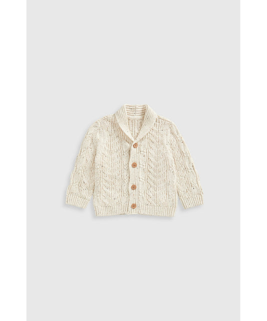 Oatmeal Cable-Knit Cardigan