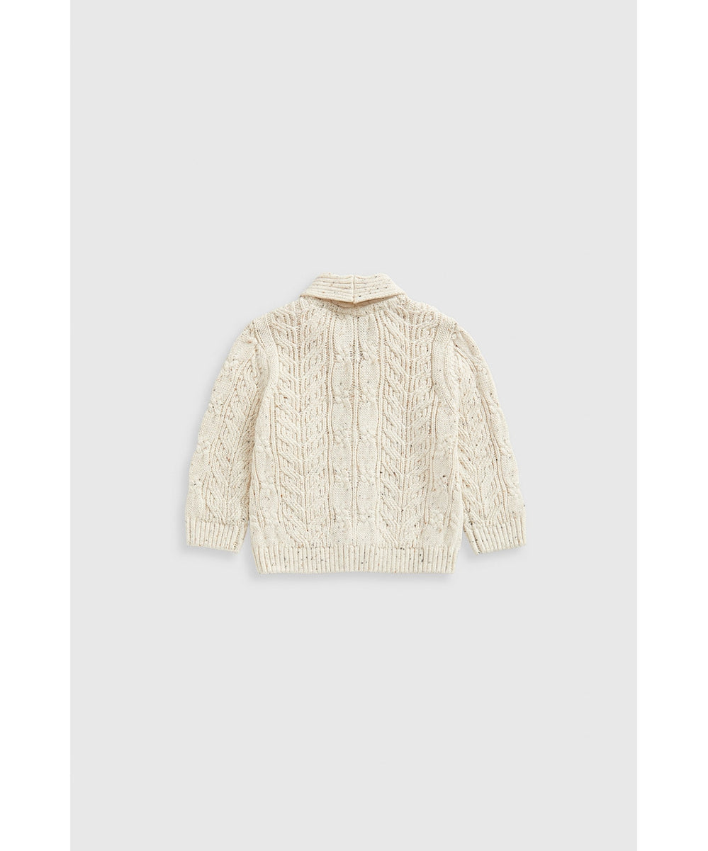 Oatmeal Cable-Knit Cardigan