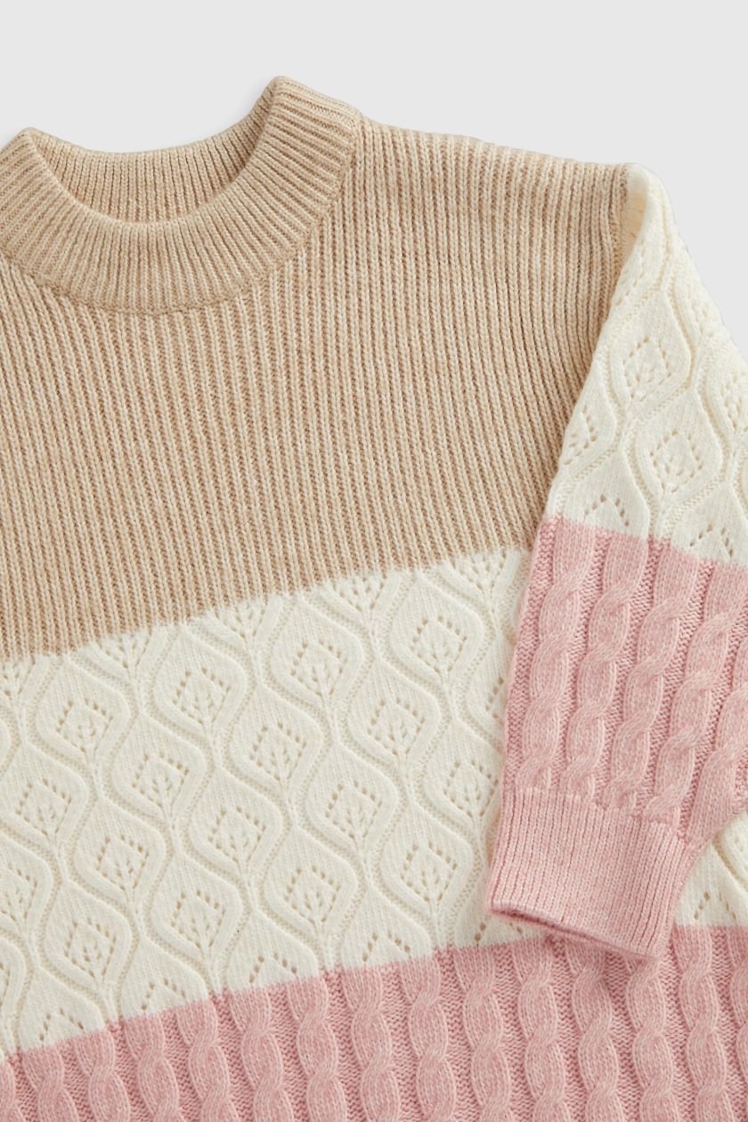 Striped Knitted Jumper and Tights Set