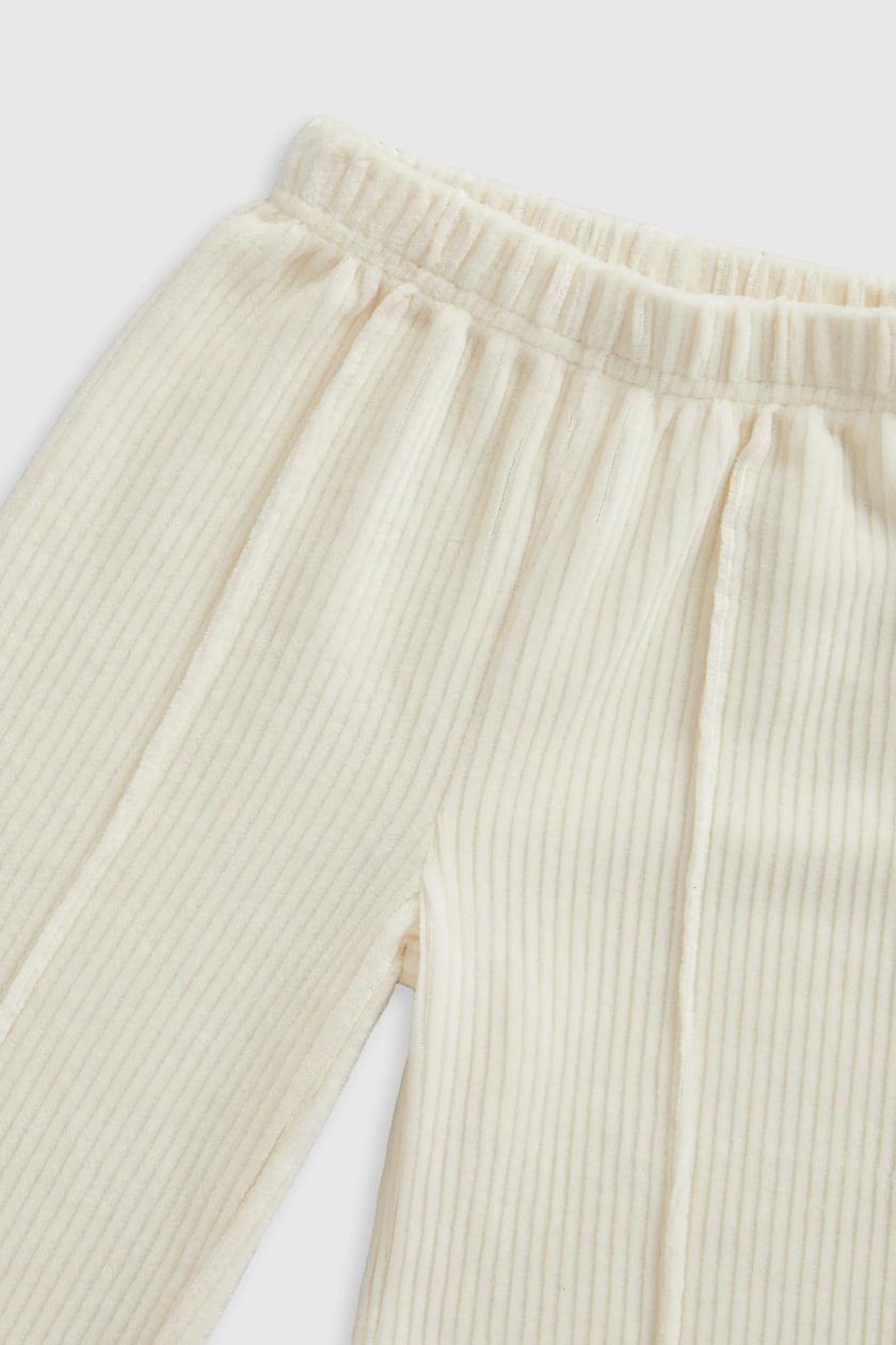 Cream Ribbed Velour Jog Set