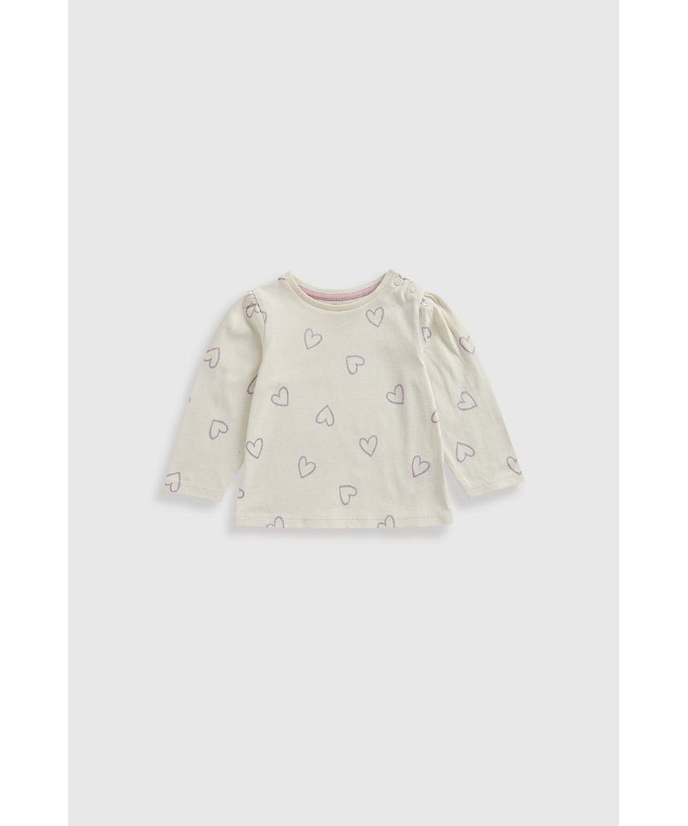 Glitter Heart Long-Sleeved T-Shirt