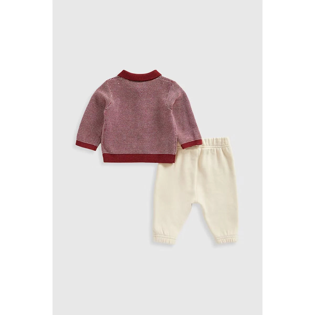 Knitted Polo Shirt and Joggers Set