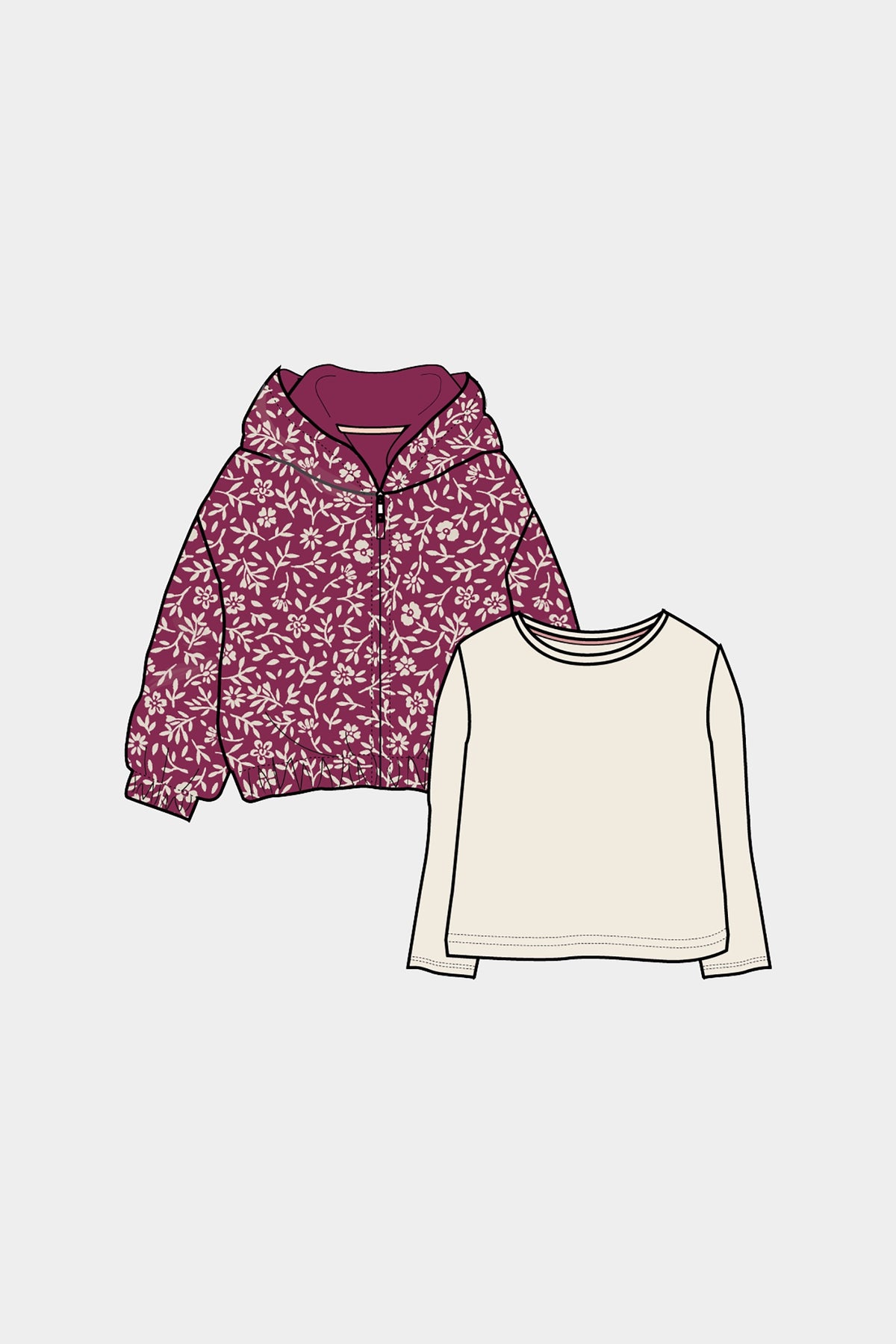 Berry Hoodie and T-Shirt Set